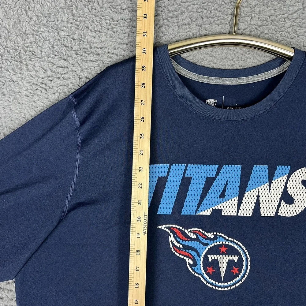 Nike Tennesee Titans Shirt Mens 2XL/XXL Blue L/S NFL Equipment Training Dri Fit